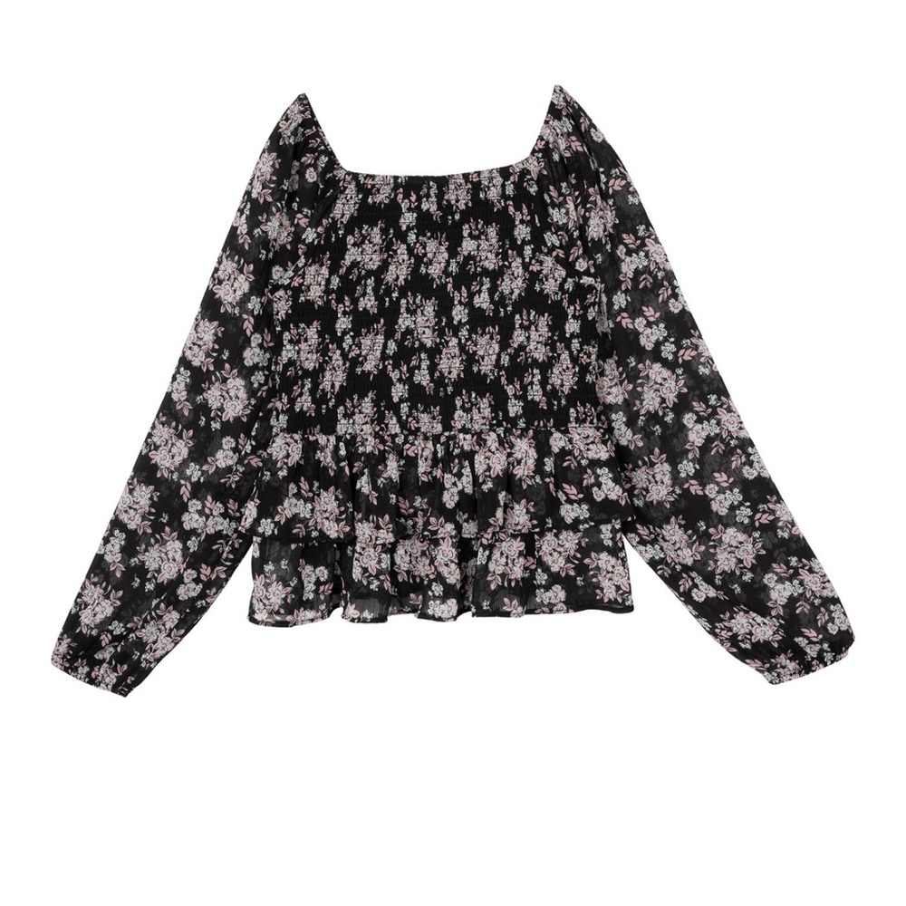 Big Girls Yoru Chiffon Babydoll Floral Top